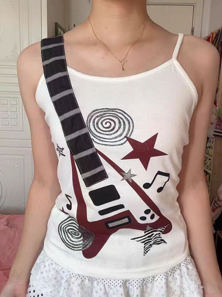Guitar Music Graphic Camisole Top