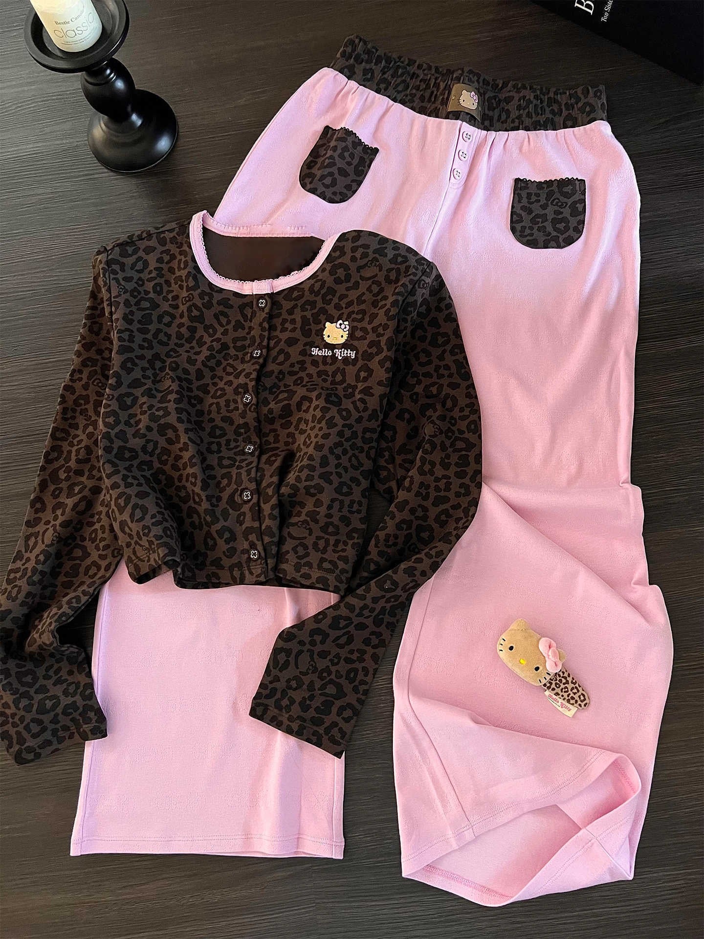 Hello Kitty Leopard Print Pajamas Set