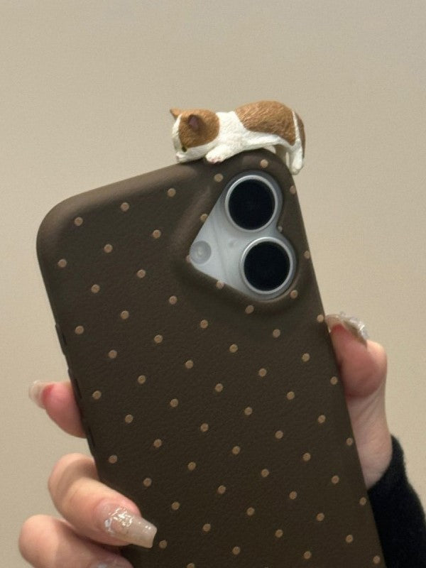 Cat Hipper Polka Dot iPhone Case