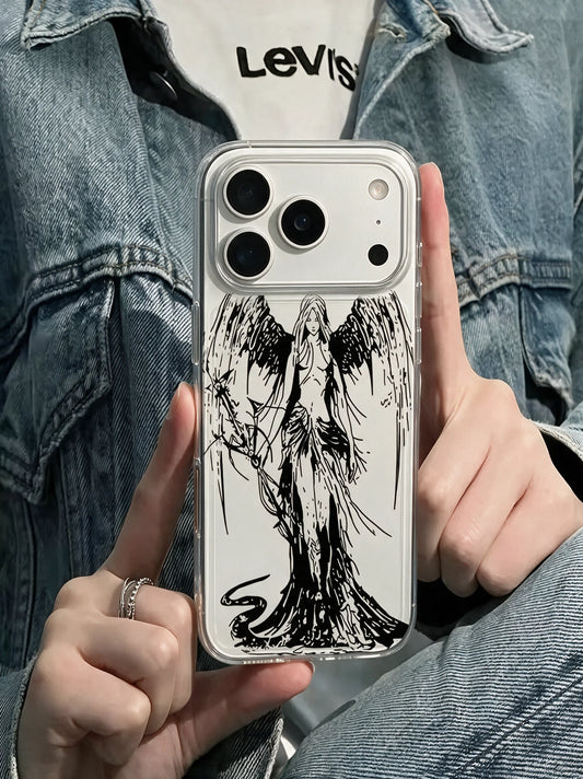 Dark Angel Sketch Clear iPhone Case