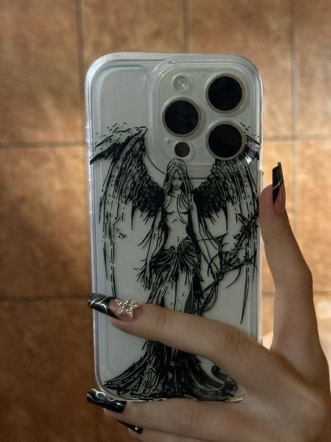 Dark Angel Sketch Clear iPhone Case