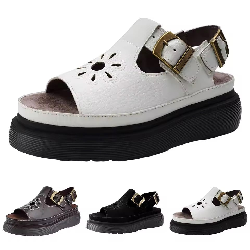 Dunnet Flower Leather Sandals