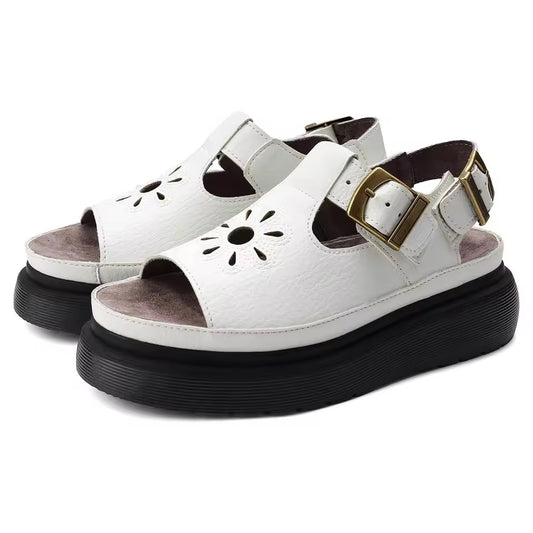 Dunnet Flower Leather Sandals