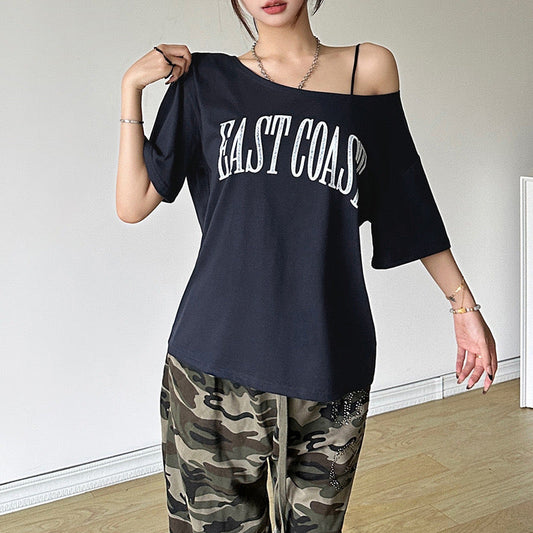 ‘East Coast’ Oversized Off-Shoulder Shirt