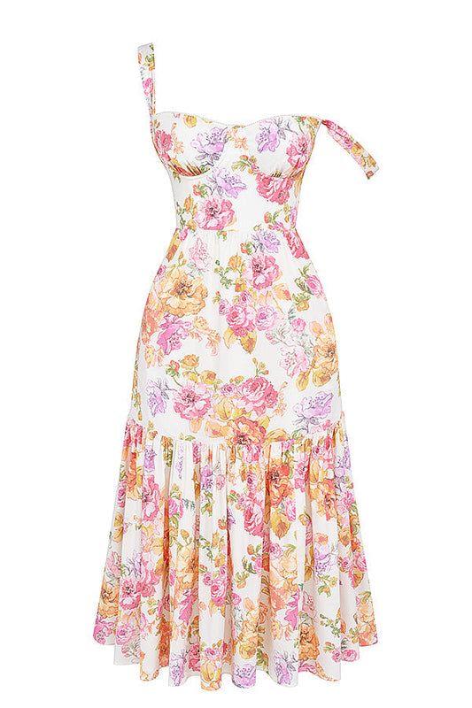 Elia Ivory Floral Midi Dress