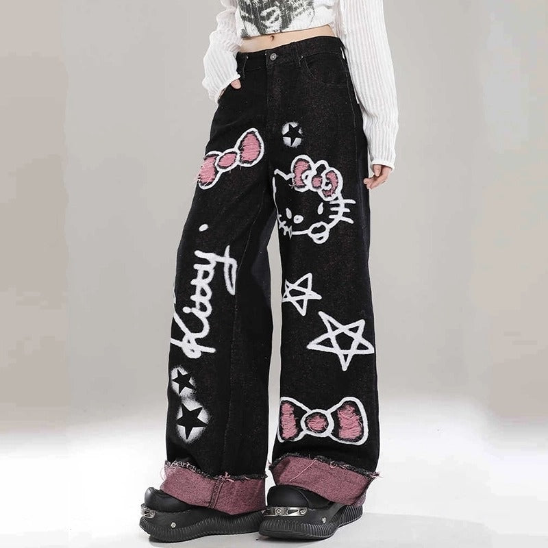 Hello Kitty Graffiti Spray Jeans