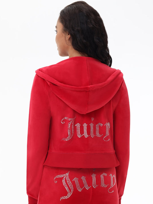 'Juicy' Bling Velour Hoodie & Track Pants Set