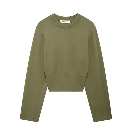 Julie Cropped Plain Sweater