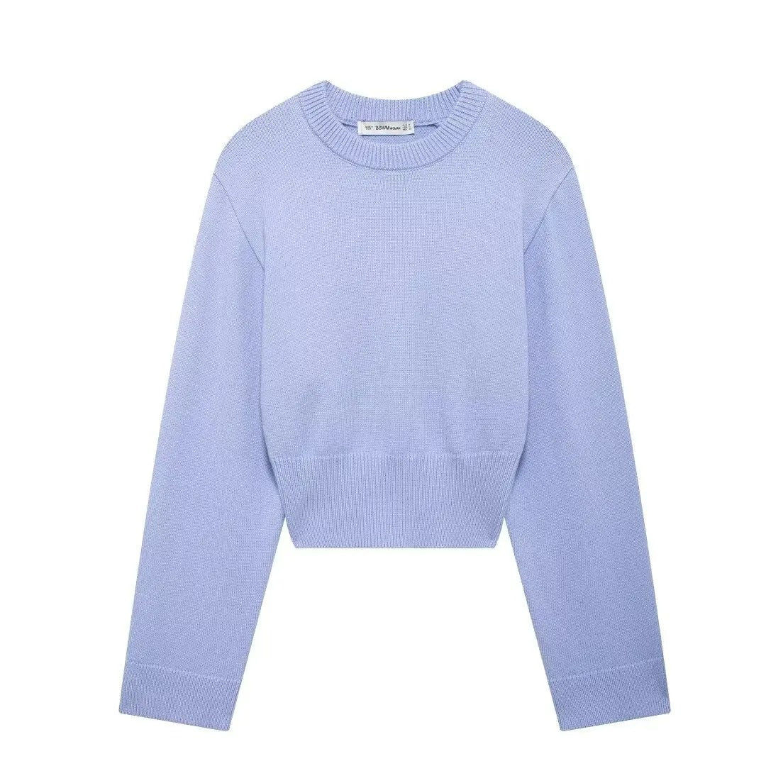 Julie Cropped Plain Sweater