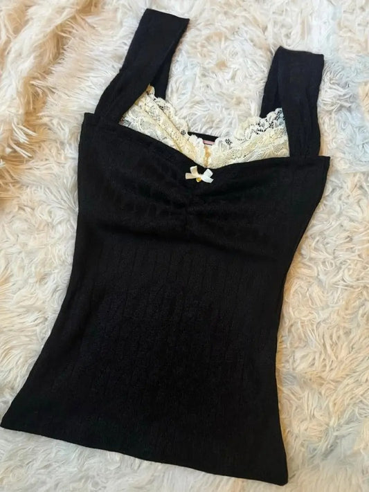 Katherina Coquette Lace Knit Top