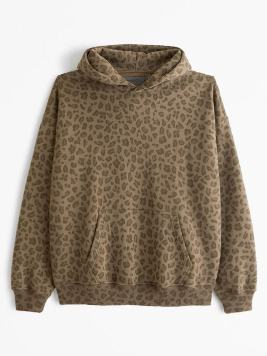 Leopard Print Popover Hoodie