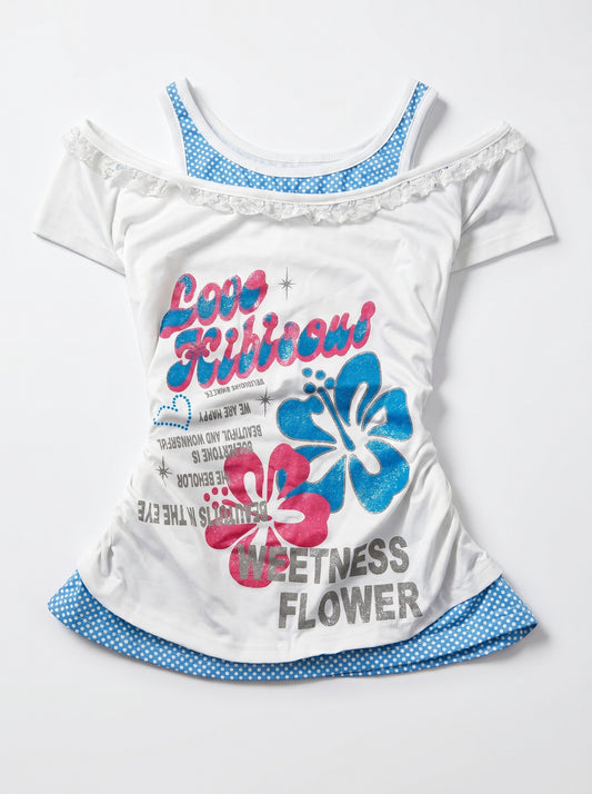 "Love Hibiscus" Weetness Flower Top