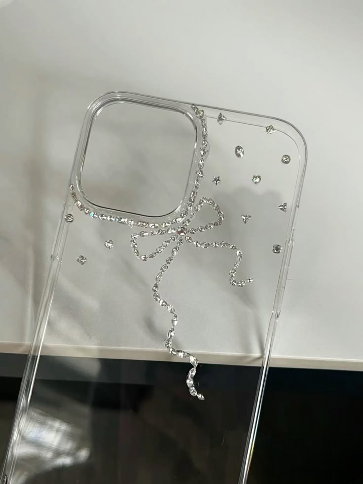 Rhinestone Bow Clear iPhone Case