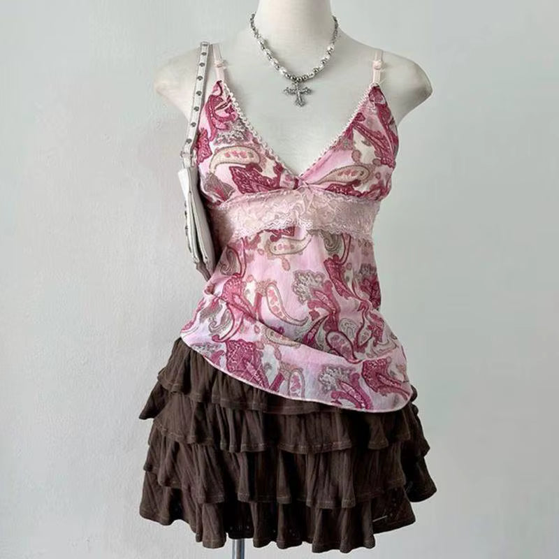 Malaysia Pink Lace Camisole