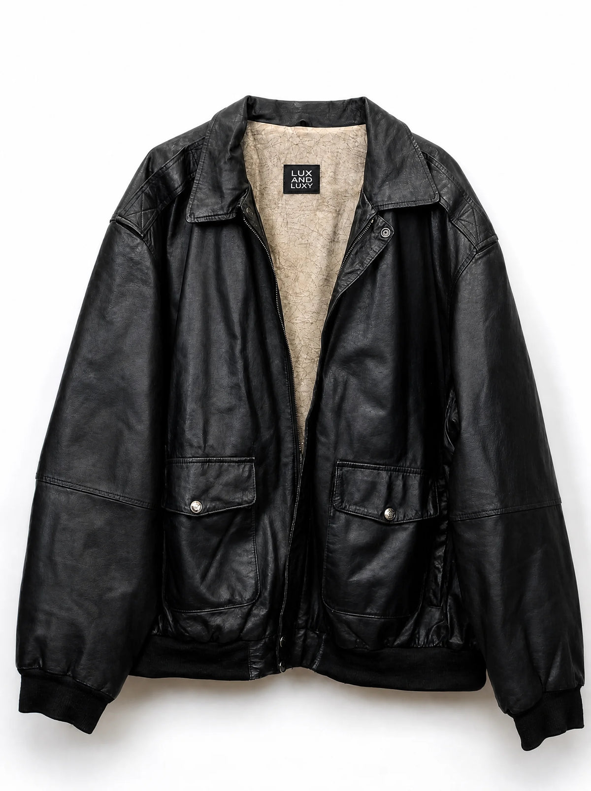 Smoky Black Aviator Bomber Jacket