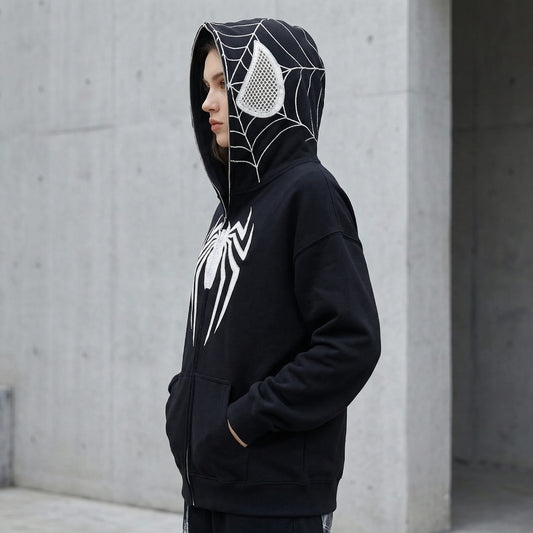 Spidey Web Zip-Up Mask Hoodie (NEW)