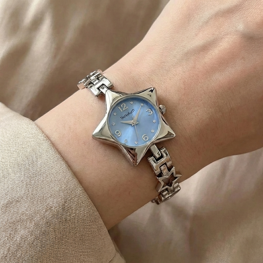Star & Hearts Chain Bracelet Watch