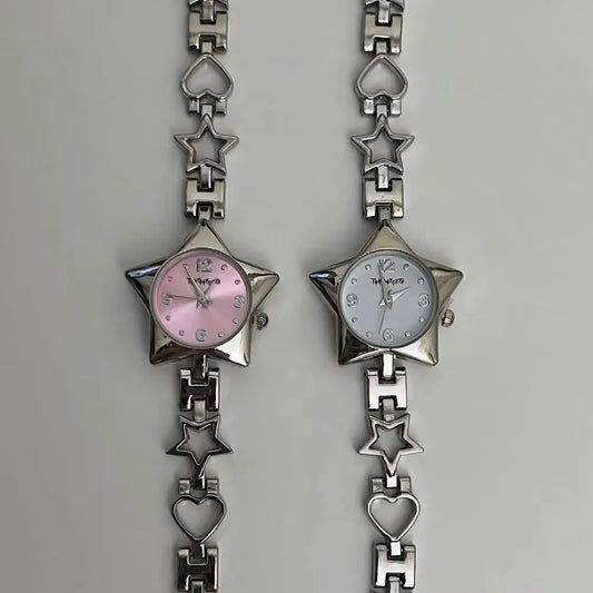 Star & Hearts Chain Bracelet Watch