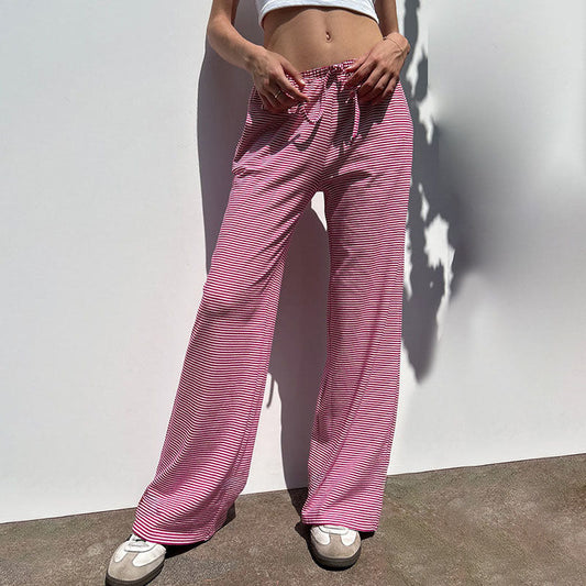 Striped Wide-Leg Lounge Pants