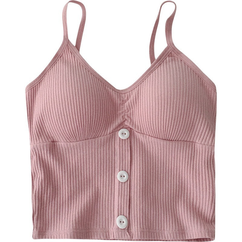 V-Neck Padded Knitted Camisole Top