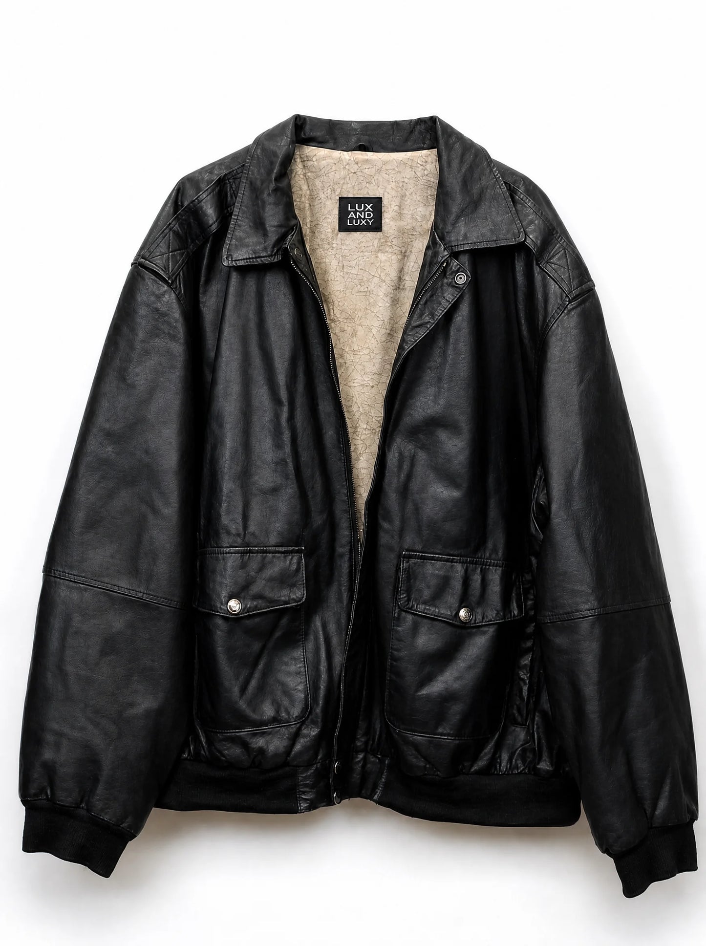 Smoky Black Aviator Bomber Jacket
