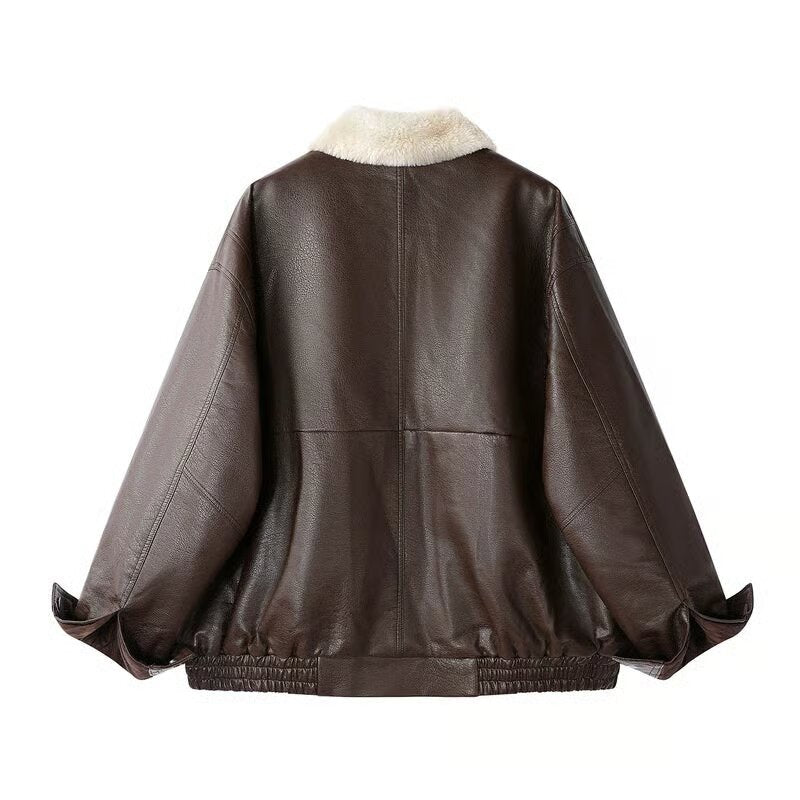 Leather Fleece Lined Motorcycle Jacket