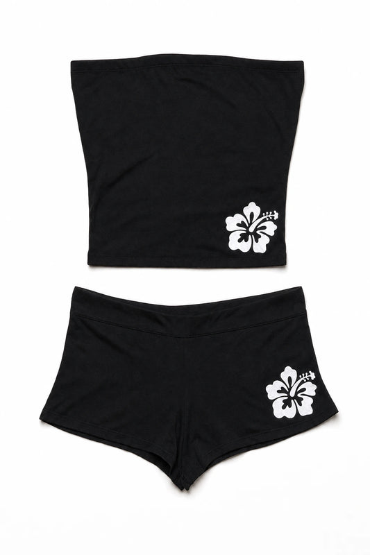 Beach Girl Hibiscus Tube Top & Short Set
