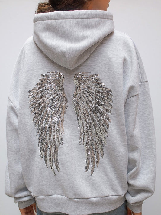 Angel Wings Sequin Hoodie