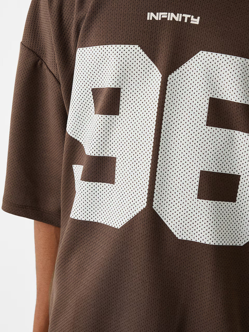 Brown Oversized '96' Jersey T-Shirt