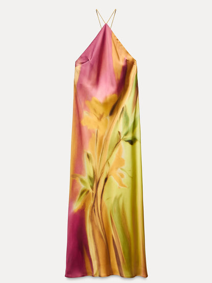 Lily Bloom Halter-Neck Maxi Dress