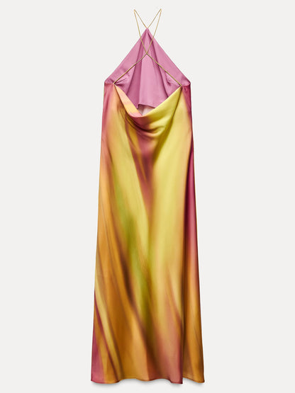 Lily Bloom Halter-Neck Maxi Dress