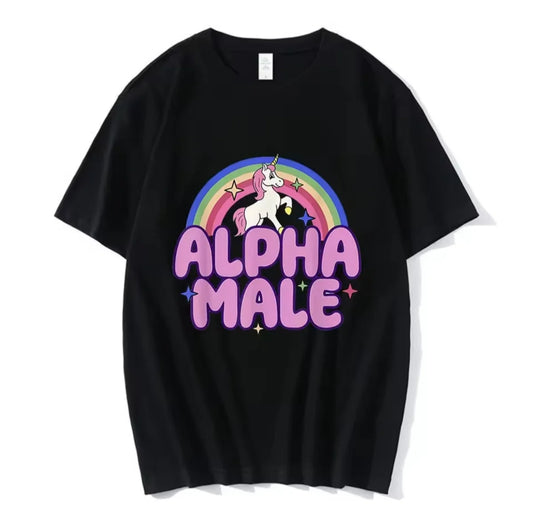 "Alpha Male" Rainbow Unicorn Tee