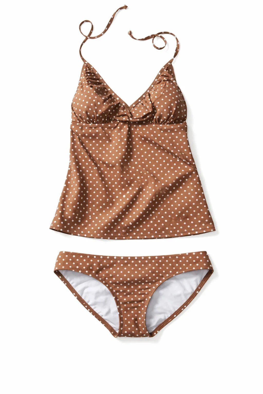 Coffee Polka Dot Tankini Set