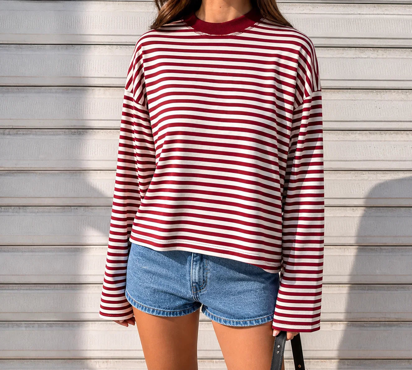 Kimberly Oversized Striped Long-Sleeve Top