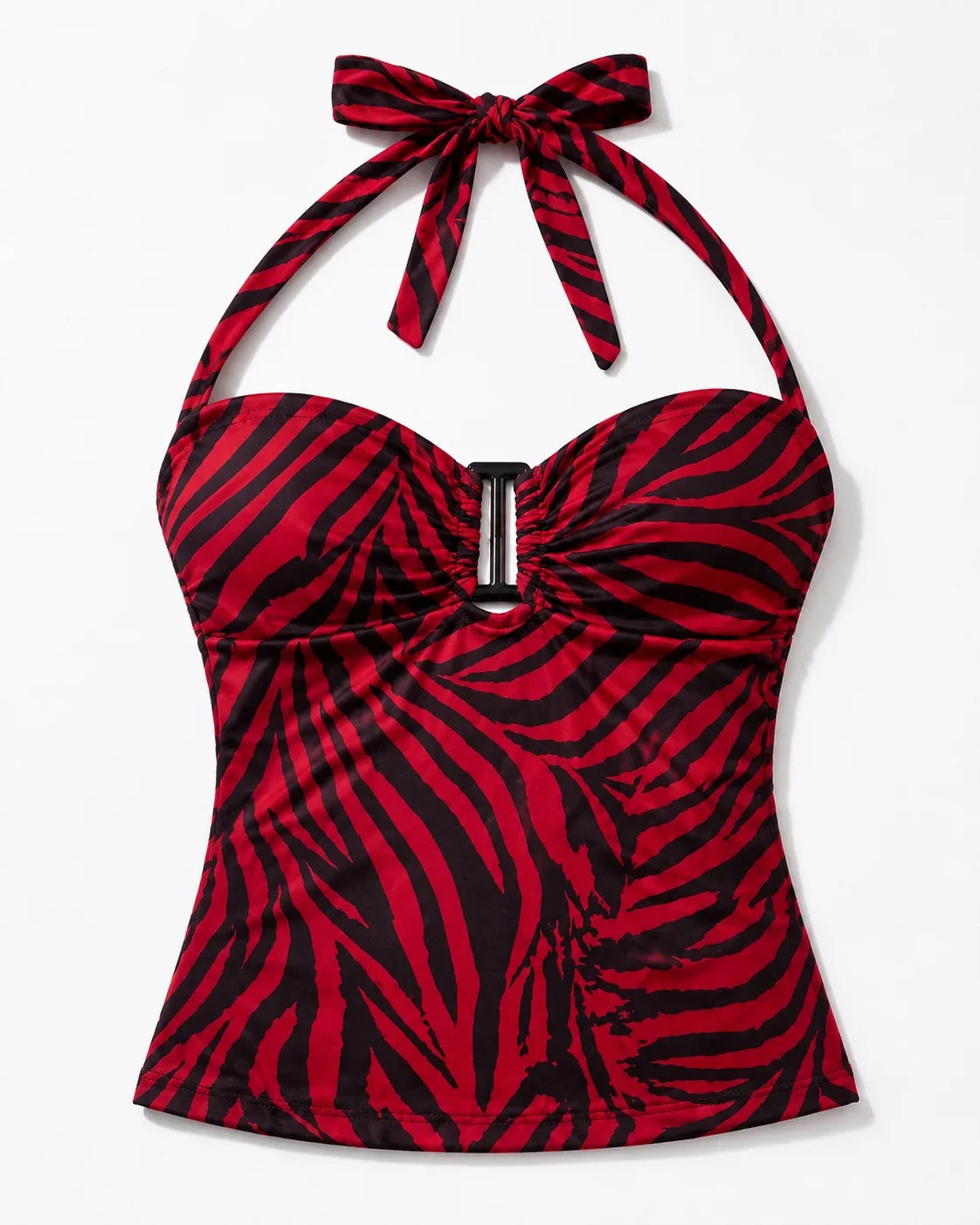 Scarlet Zebra-Print Halter Top