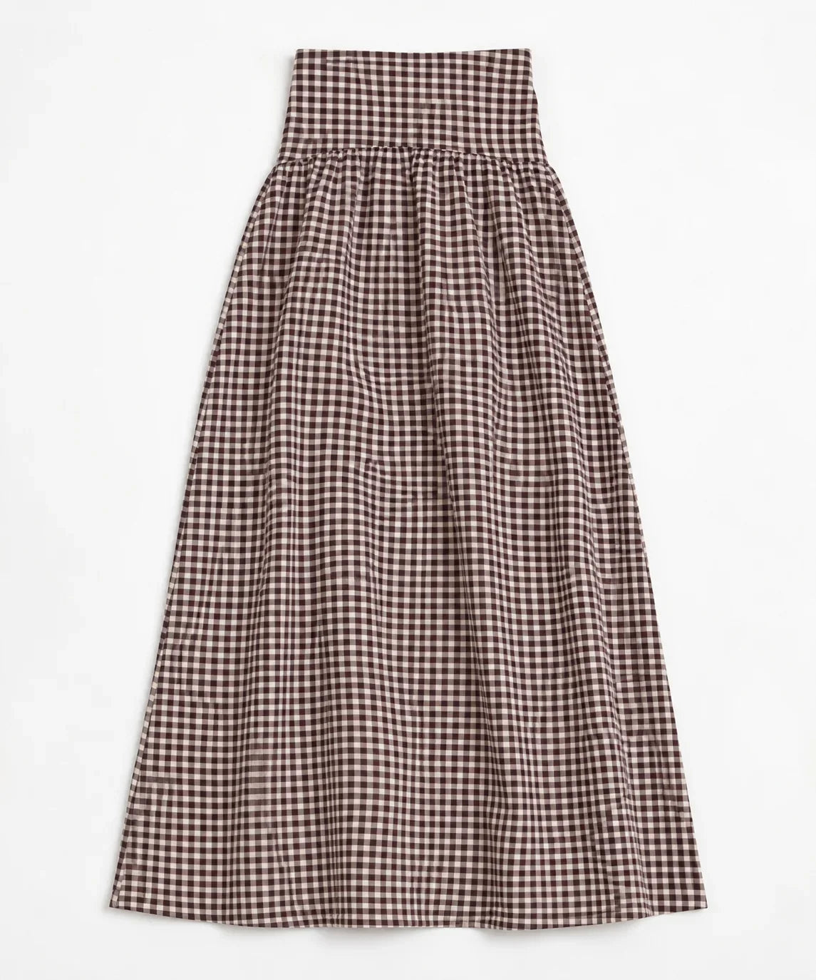 Wenge Gingham Drop Waist Skirt
