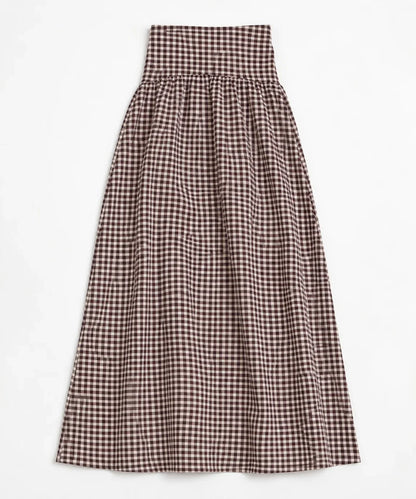 Wenge Gingham Drop Waist Skirt