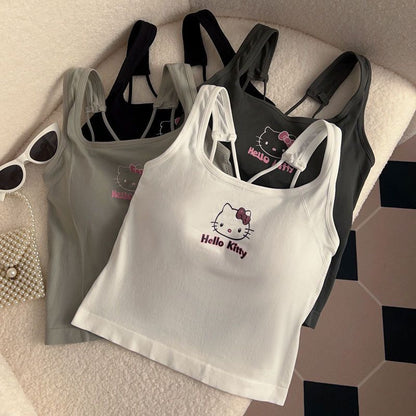 Hello Kitty Padded Crop Tank Top