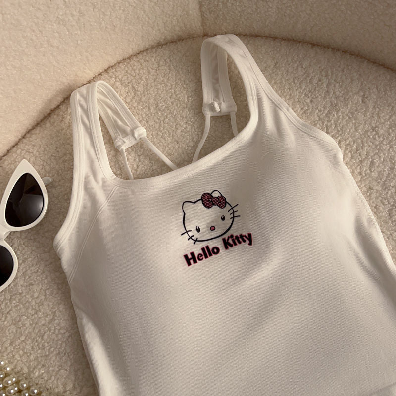 Hello Kitty Padded Crop Tank Top