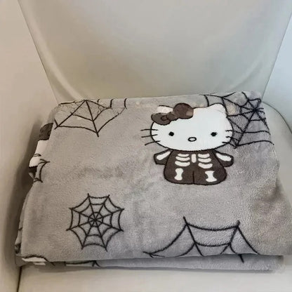 Halloween Hello Kitty Skeleton Web Blanket