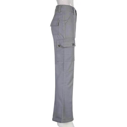 Low Rise Flared Cargo Pants
