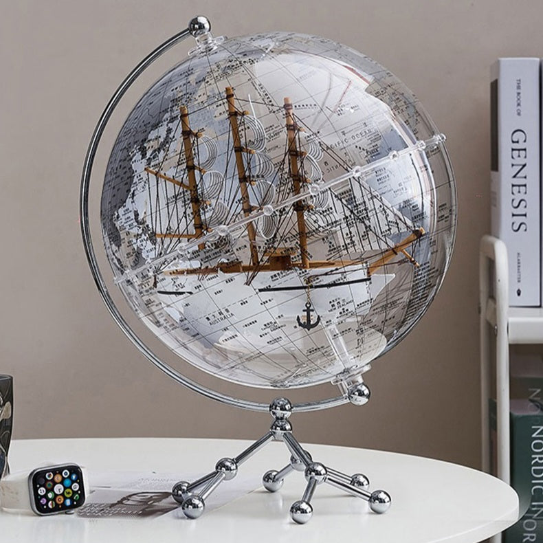 Transparent Globe Ship Decoration