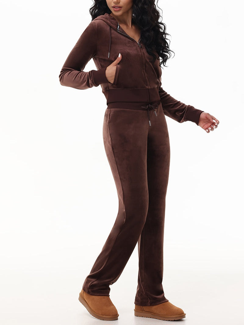 'Juicy' Bling Velour Hoodie & Track Pants Set-Luxandluxy