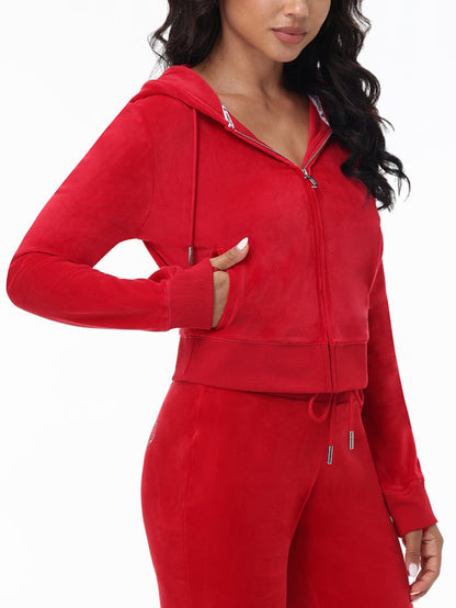 'Juicy' Bling Velour Hoodie & Track Pants Set-Luxandluxy