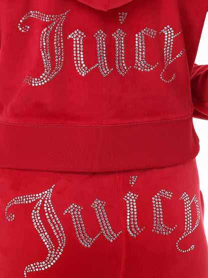 'Juicy' Bling Velour Hoodie & Track Pants Set-Luxandluxy