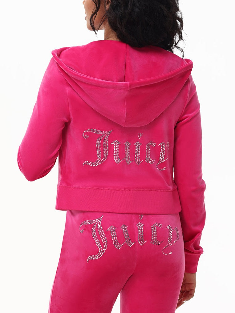 'Juicy' Bling Velour Hoodie & Track Pants Set-Luxandluxy