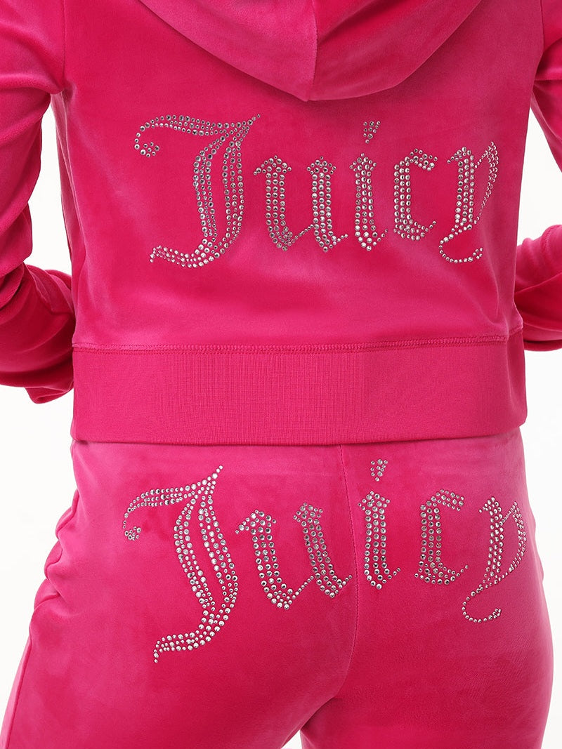 'Juicy' Bling Velour Hoodie & Track Pants Set-Luxandluxy