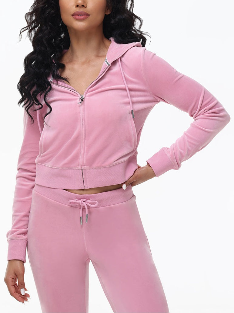 'Juicy' Bling Velour Hoodie & Track Pants Set-Luxandluxy