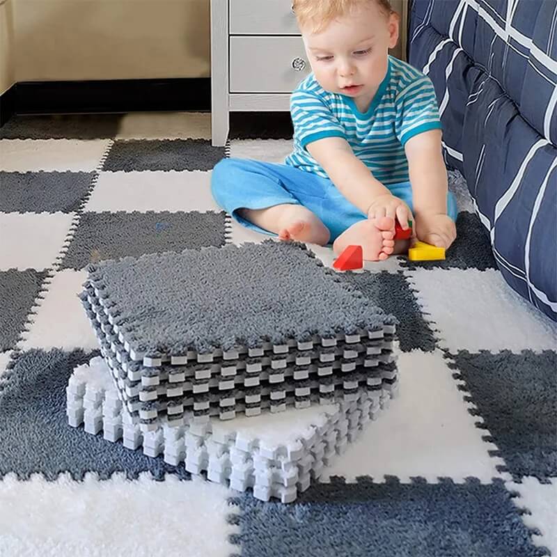 Plush Puzzle Foam Floor Mats - Luxandluxy