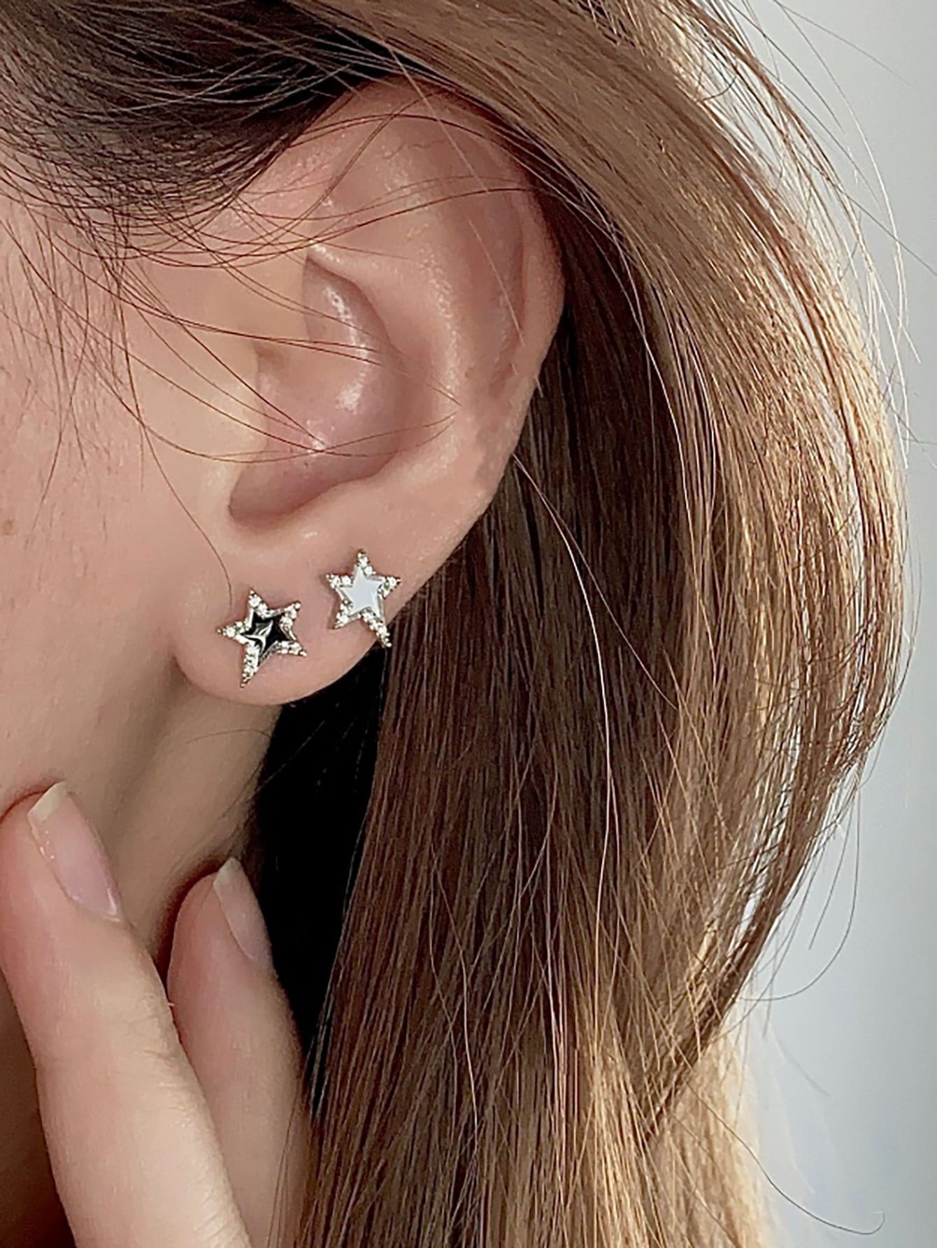 Neutral Star Earrings